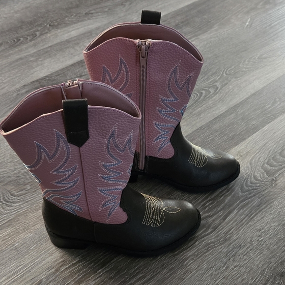Girls pink brown western cowboy boots - Picture 3 of 4